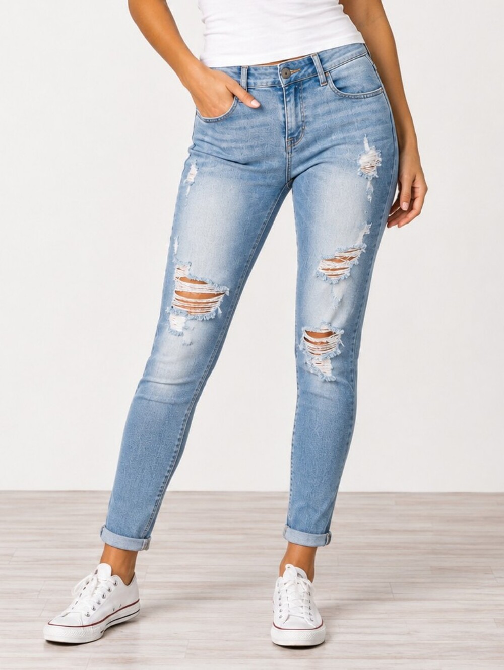 Hollister Distressed Low Rise Super Skinny Crop Ankle Jeans Y2K